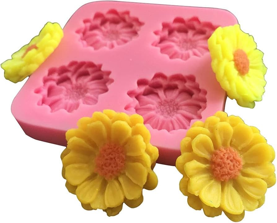 crystalyhj chrysanthemum Daisy Flower Fondant Silicone Sugar Molds for Chocolate Cookies Cupcake ... | Amazon (US)