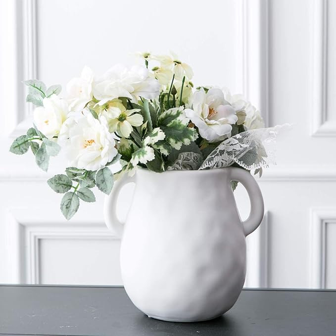 Kimdio Ceramic Flower Vase, Vases for Decor, Decorative Table Floral Vase for Living Room, Indoor... | Amazon (US)