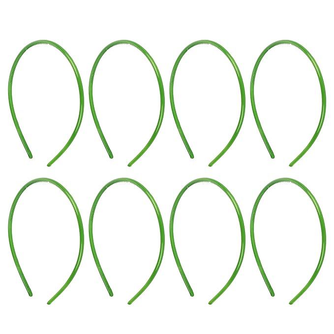 Motique Accessories Thin Plastic Headband - Set of 8 (Green) | Amazon (US)
