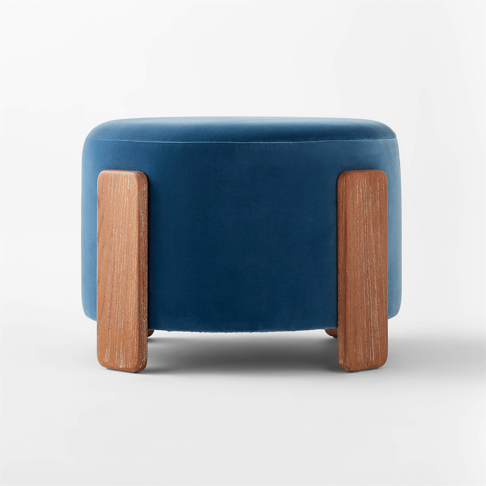Bea Sand Round Velvet Ottoman | CB2 | CB2