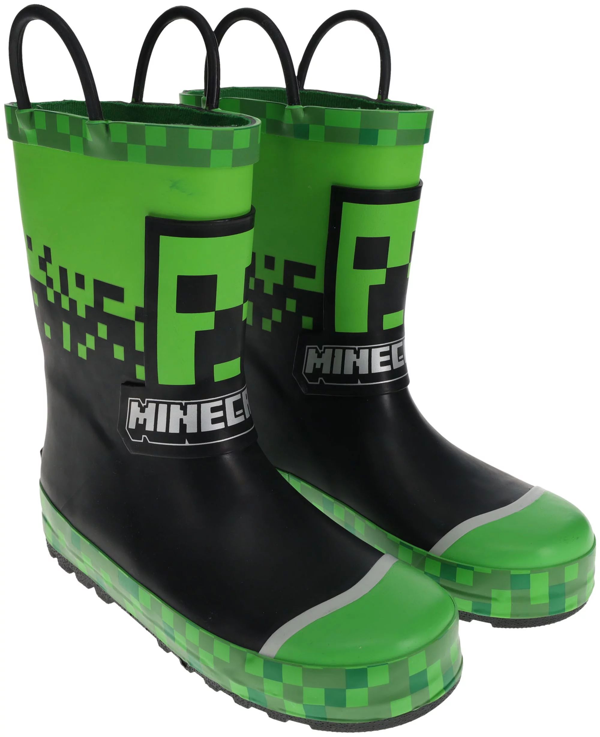Minecraft Rain Boot for Kids, 100% Rubber Creeper Wellie Boot Waterproof, Green/Black, Little Kid... | Walmart (US)