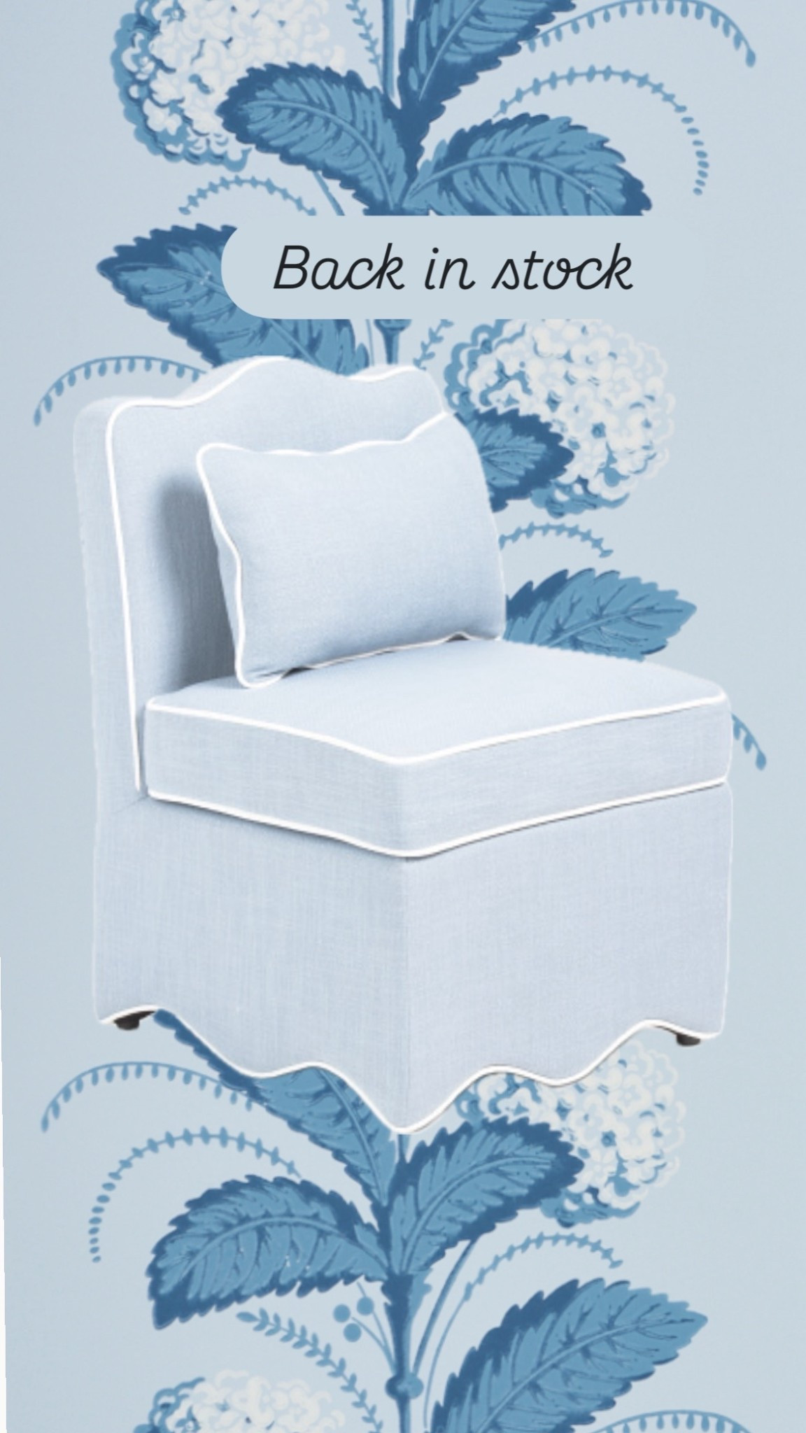 Blue and white designer look scallop chair back in stock 
Marshall’s
Tjmaxx
HomeGoods 


#LTKStyleTip #LTKSaleAlert #LTKHome