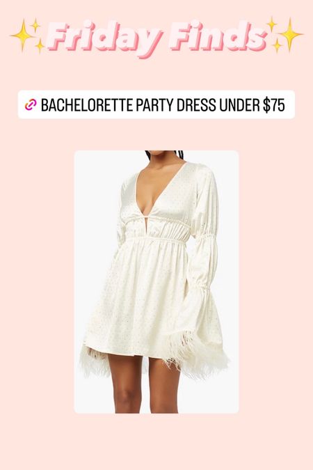 Friday Finds: bachelorette party dress with rhinestone and feather details 

#LTKunder100 #LTKwedding #LTKsalealert