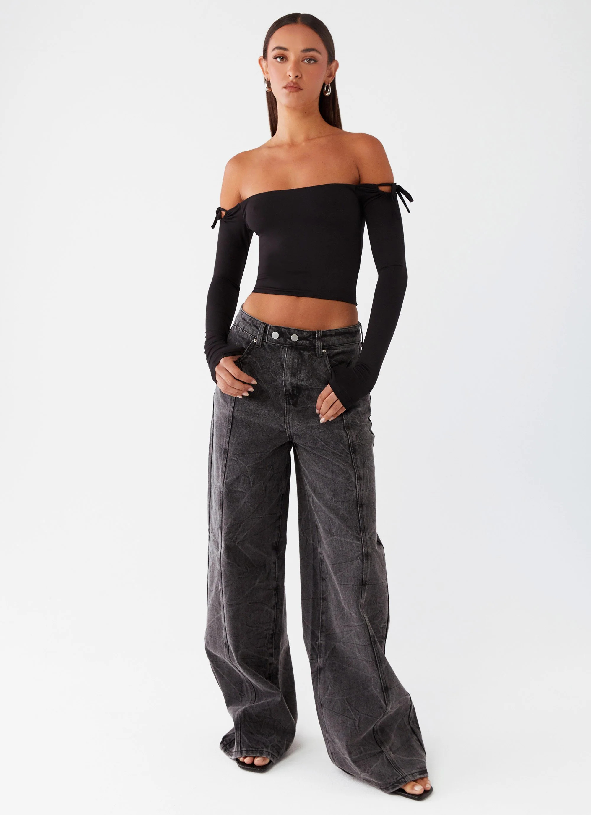 Stacey Denim Jeans - Washed Black | Peppermayo (Global)