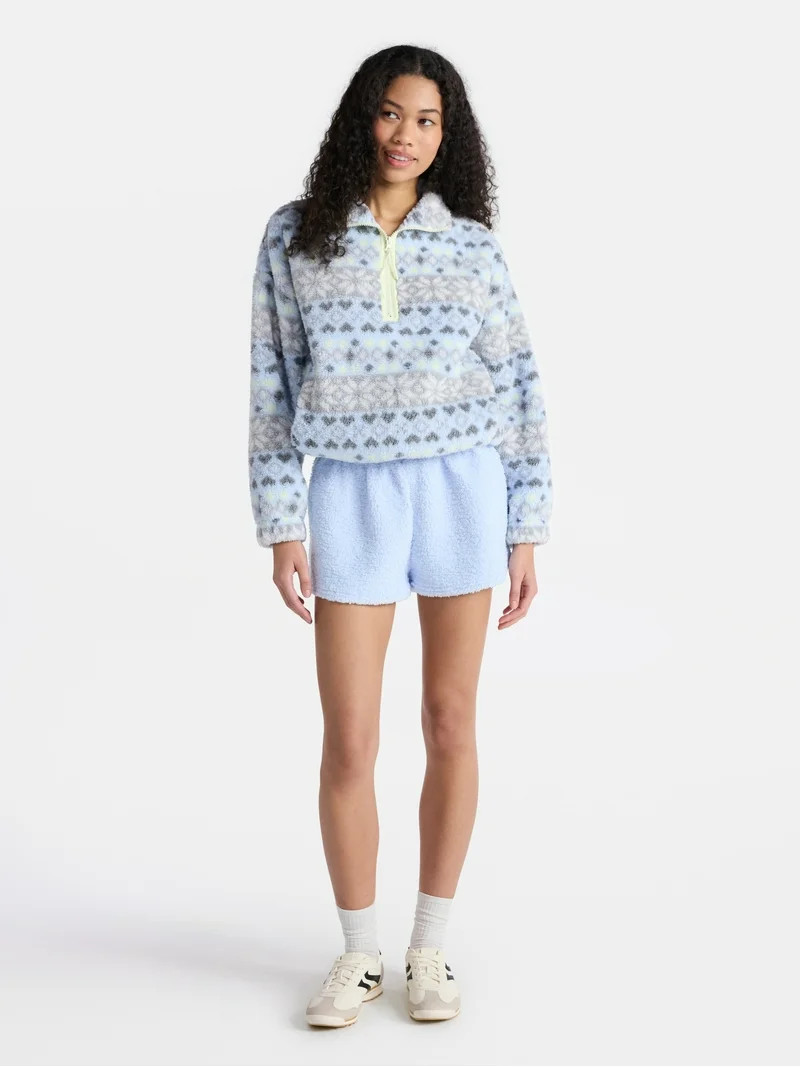 No Boundaries Plush Half-Zip Pullover, Women's | Walmart (US)