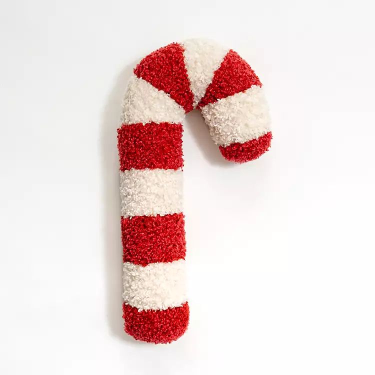 New! Candy Cane Shaped Pillow | Kirkland's Home