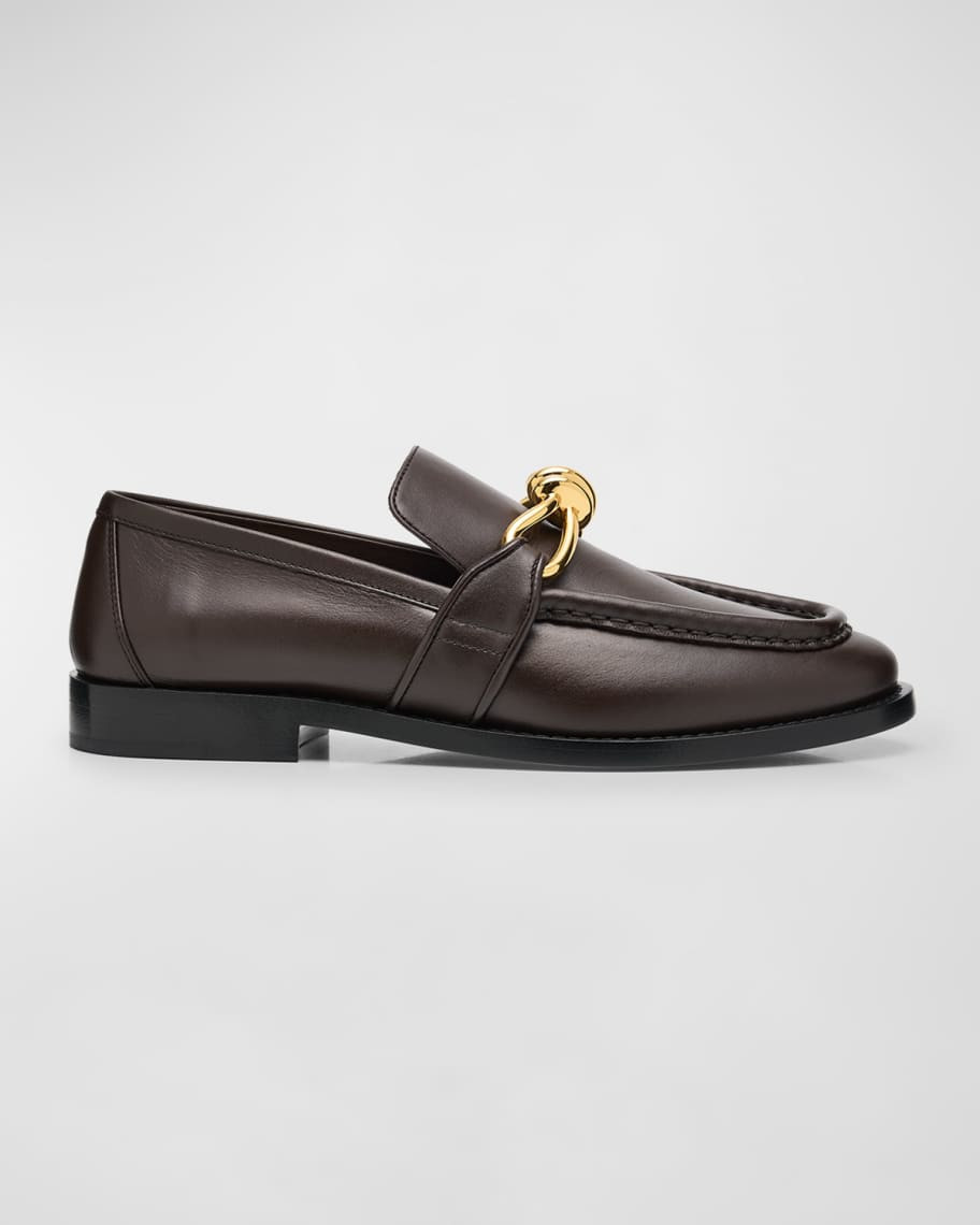 Astaire Metallic Knot Leather Loafers | Neiman Marcus