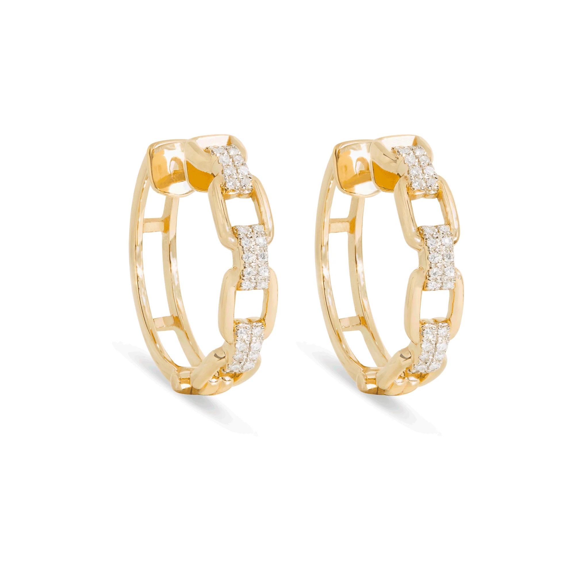 Bold Pave Linked Up Hoops | Stone & Strand