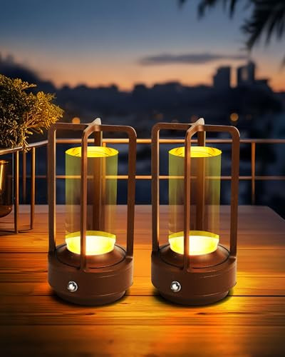 jinchangming set of two cordless rechargeable table lamps