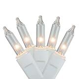 100 Clear and White Mini Twinkling Icicle Christmas Lights - 7.8 ft White Wire | Amazon (US)