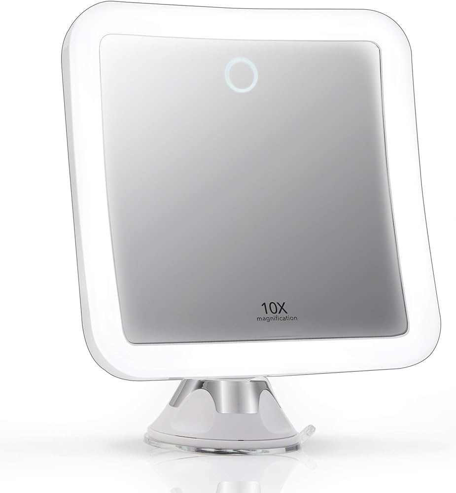Fancii Rechargeable 10x Magnifying Mirror with 3 LED Light Settings, Dimmable Touch Light, Cordle... | Amazon (US)