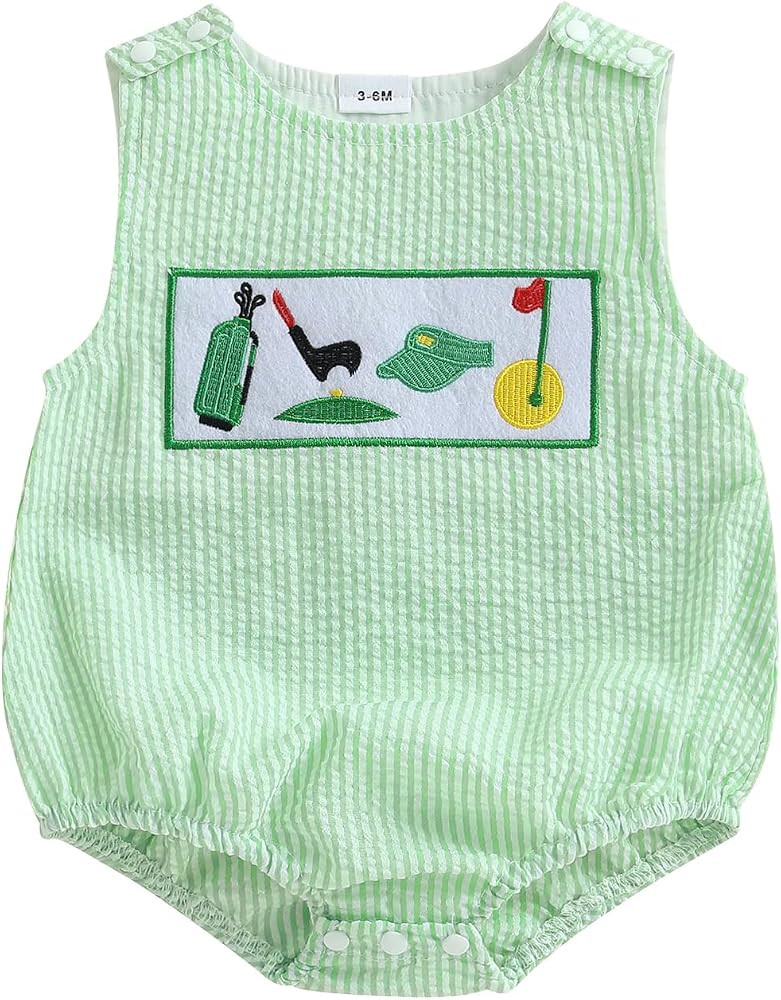 Sasaerucure Baby Boy Summer Sleeveless Romper One Piece Golf Onesie | Amazon (US)