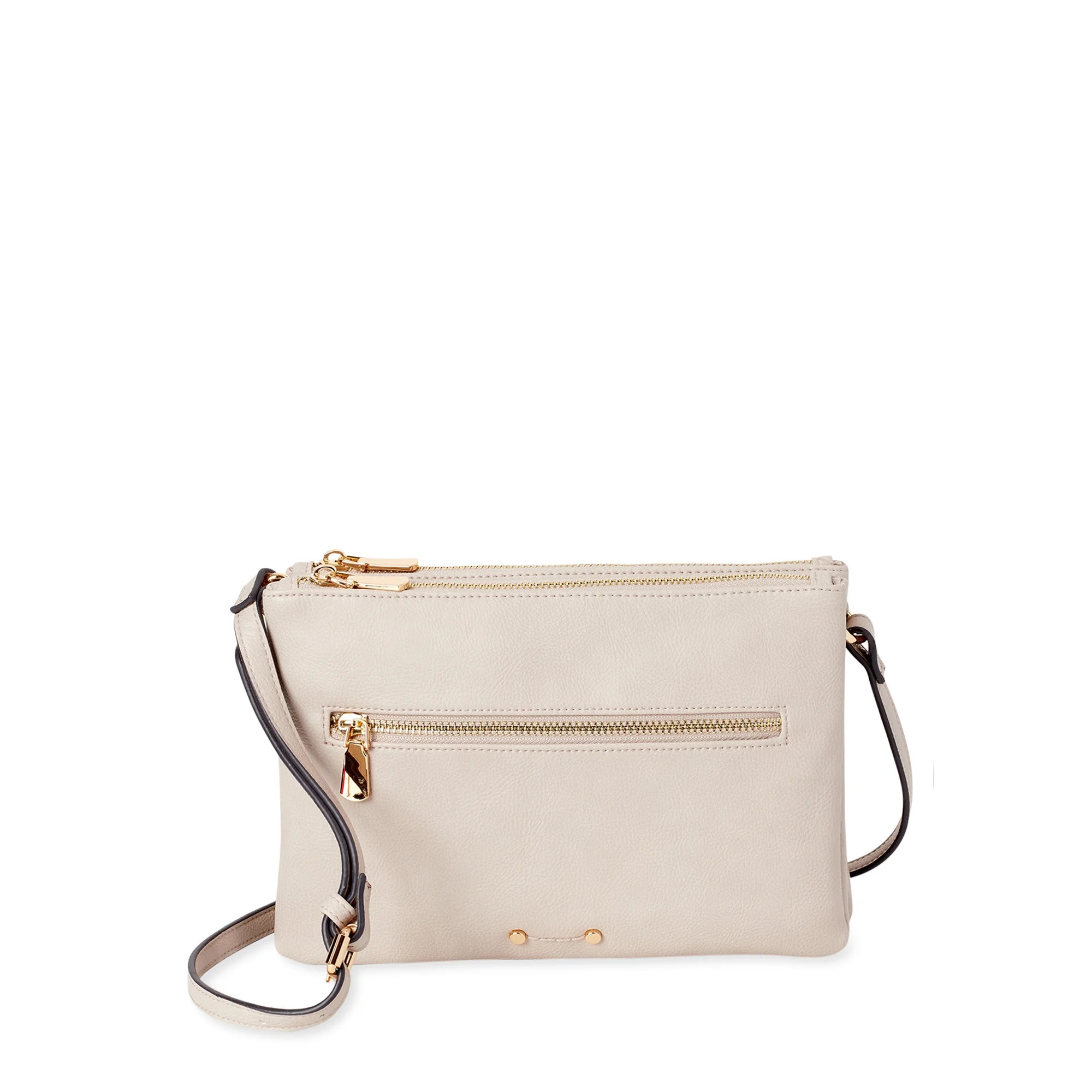 Time and Tru Faux Leather Double Gusset Crossbody Bag | Walmart (US)