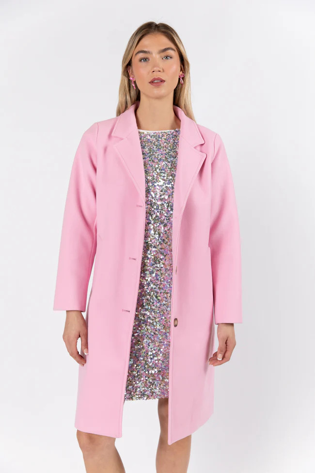 Cozy Love Pink Coat | Pink Lily