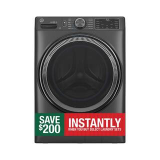 GE 5.0 cu.ft. Smart Front Load Washer in Carbon Graphite with Steam, UltraFresh Vent System, and ... | The Home Depot