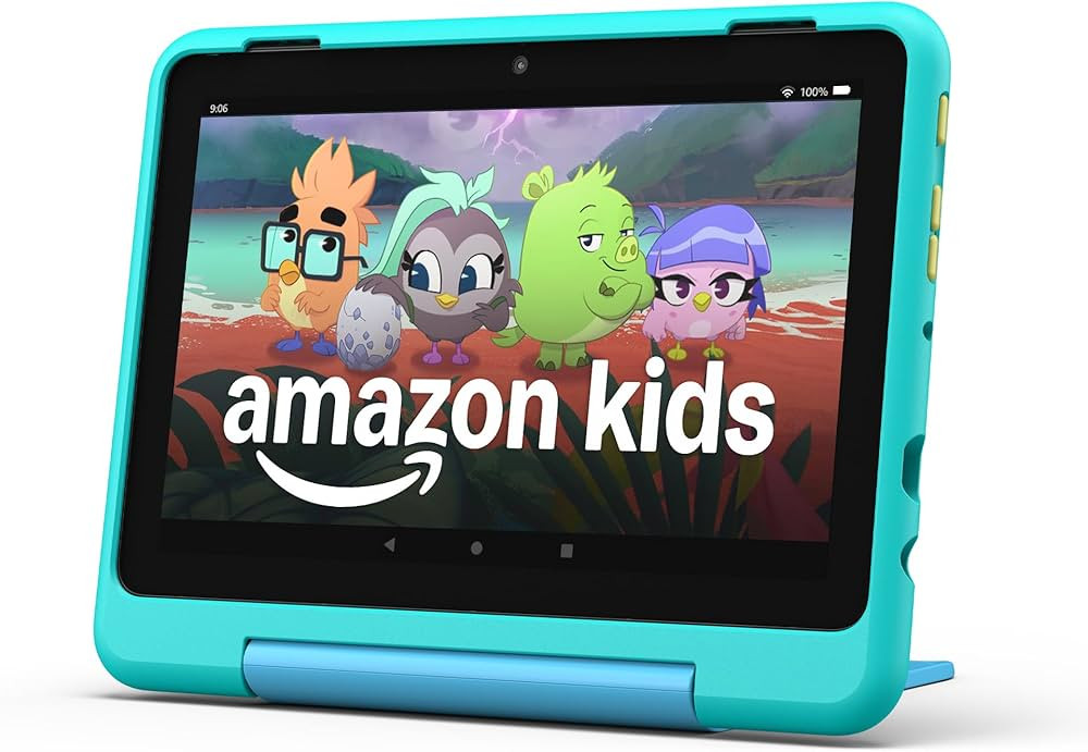 Amazon Fire HD 8 Kids Pro tablet (newest model), ages 6-12. Bright 8" HD screen, includes ad-free content, parental controls, 13-hr battery, slim case for older kids, 32GB, Hello Teal | Amazon (US)