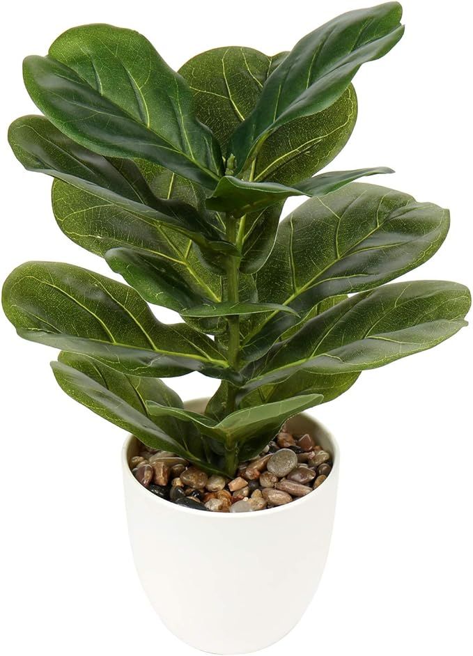 Briful Artificial Ficus Lyrata Fake Potted Plants 18’’ Tall Faux Plants Floor Plants with Whi... | Amazon (US)