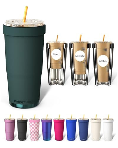 Frost Buddy Togo Buddy | 30 oz Stainless Steel Vacuum Insulated Tumbler | To Go Coffee Cup – Iced Coffee Cups, Iced Coffee Sleeve, Travel Mug, Thermal Cup for Hot & Cold Drinks, Dunkin Cup (Jade) | Amazon (US)