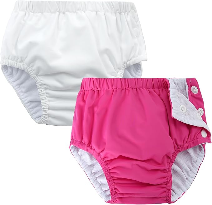 2 Pack Baby Newborn Reusable Swim Diapers Washable Toddler Unisex Swim Diaper Infant Swimming Dia... | Amazon (US)