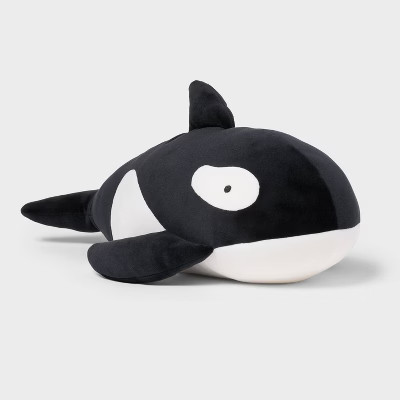 Orca Whale Weighted Plush Kids' Throw Pillow Black - Pillowfort™ | Target