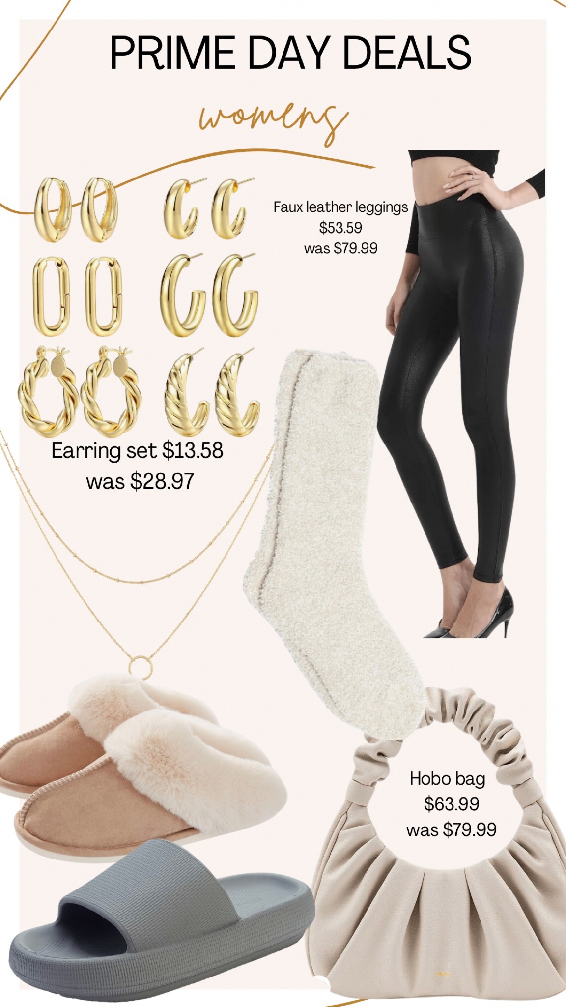 Prime day deals! Love all of these goodies!! 

#earrings #fauxleather #hobobag #slippers #pillowslides #socks #barefootdreams 

#LTKunder100 #LTKsalealert #LTKstyletip