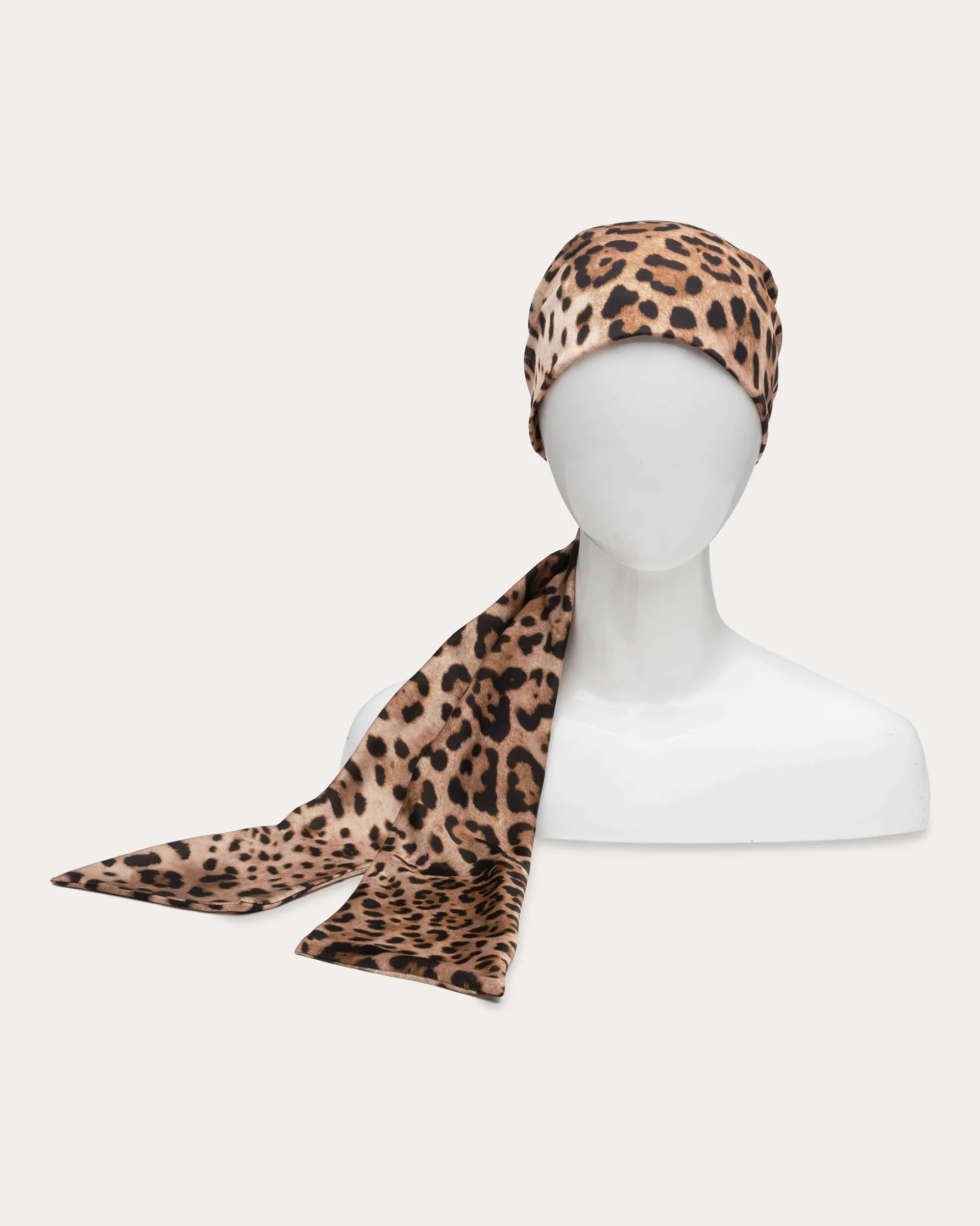 Eugenia Kim Women's Gigi Leopard-Print Satin Head Scarf in Camel/black Polyester | Olivela