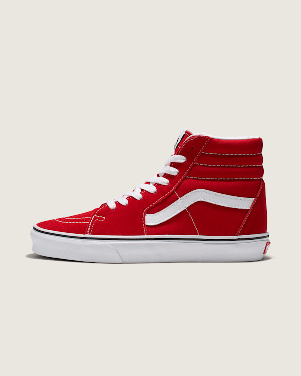 Vans Sk8-Hi Shoes (Racing Red / True White) - 3.5 Boys 5.0 Women | Vans (US)