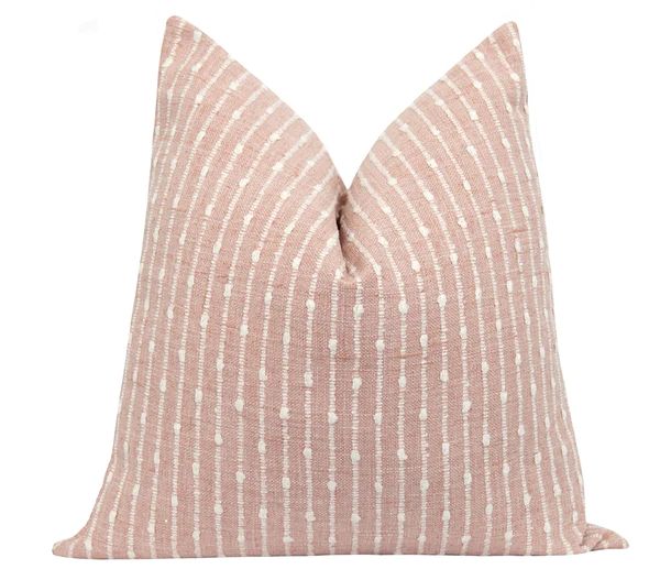 Aberdeen Blush Pink Stripe Pillow | Land of Pillows