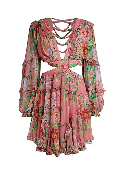 Zimmermann Women's Bellitude Floating Cutout Dress - Watermelon - Size 2 (6-8) | Saks Fifth Avenue