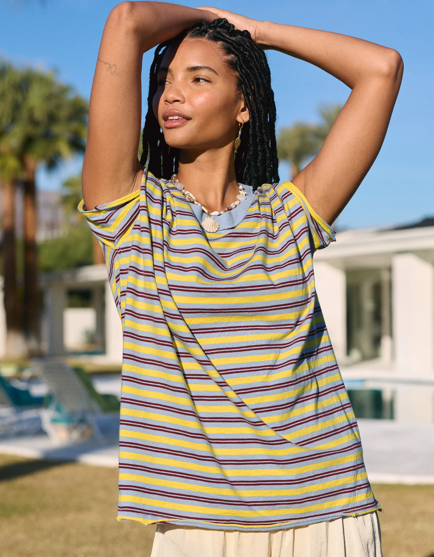 Aerie Oversized Crew Boyfriend T-Shirt Women's Yellow Infusion M | Aerie