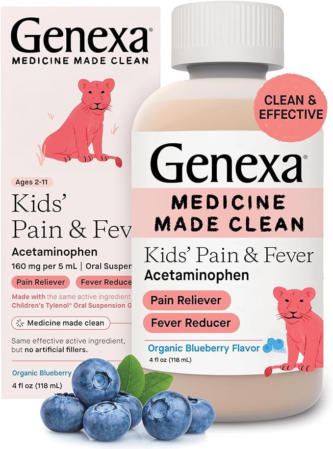 Genexa Children's Acetaminophen Pain & Fever Reducer | 160 mg per 5mL | Made with Delicious Organ... | Amazon (US)