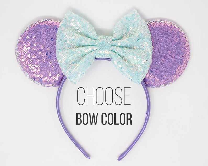 Candy Lilac Mouse Ears One Size Purple Mouse Ear Headband for Adults and Kids Mermaid Mouse Ears ... | Etsy (US)