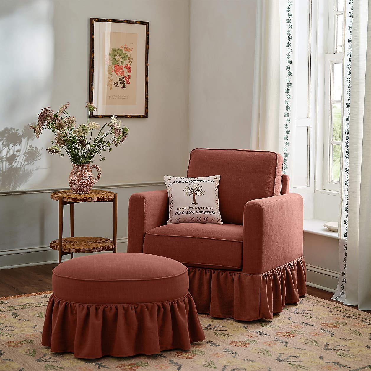 Volant Rust Red Nursery Glider Chair by Sharland England | Crate & Kids | Crate & Barrel