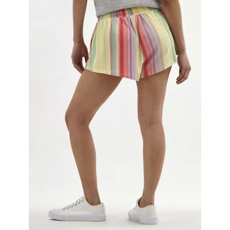 No Boundaries Smocked Waist Shorts, 2" Inseam, Women's | Walmart (US)