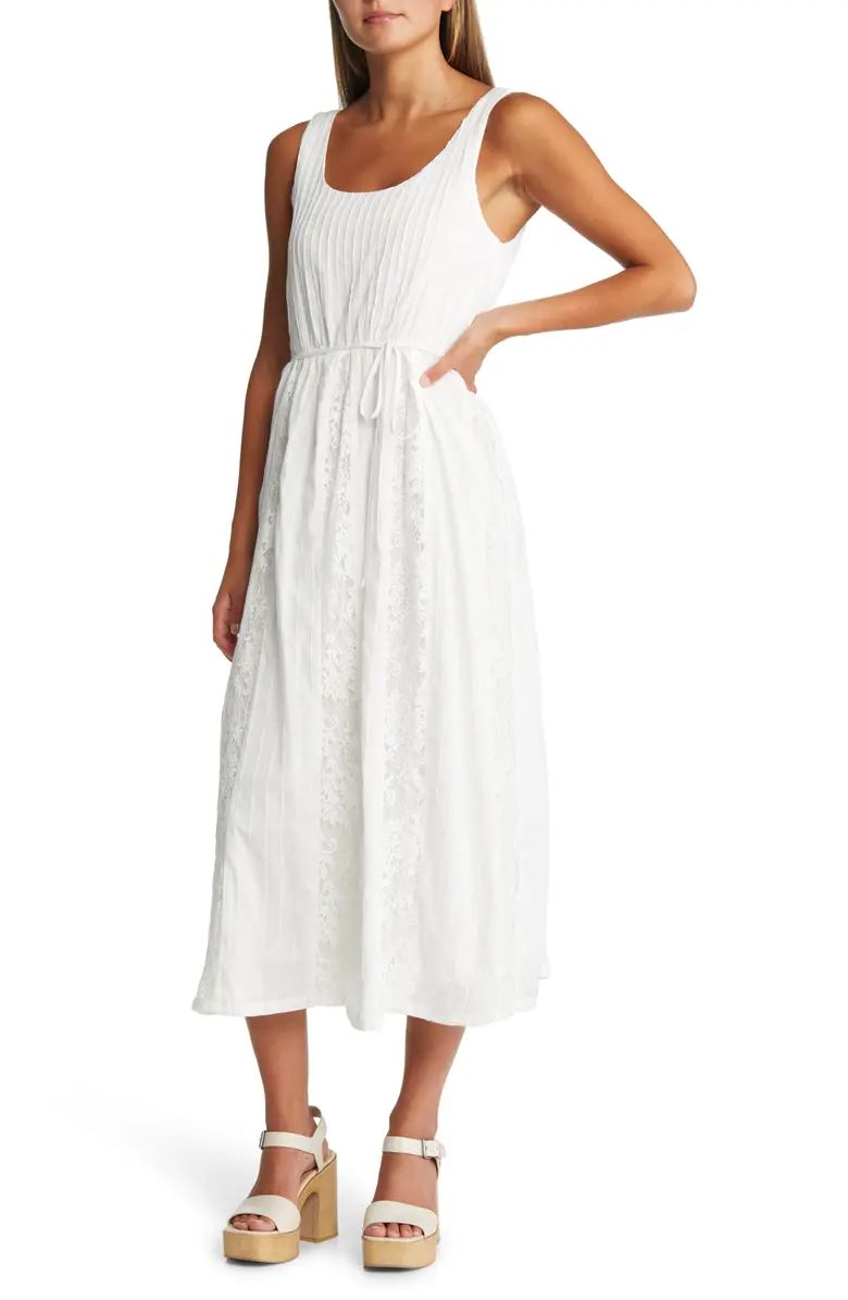 Adelyn Rae Vivian Lace Inset Cotton Maxi Dress | Nordstrom | Nordstrom