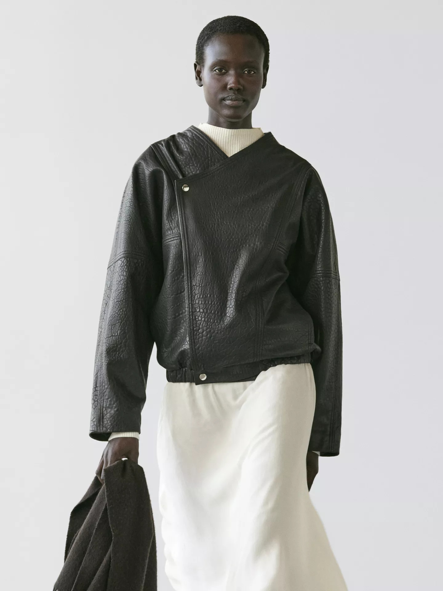 Leather bomber jacket | Massimo Dutti UK