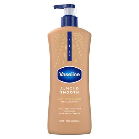 Vaseline Almond Smooth Body Lotion for Dry Skin Almond Smooth Lotion Made with Ultra-Hydrating Lipids, Almond Oil & Vitamin E for a Smooth, Natural Glow, 20.3 fl oz | Walmart (US)