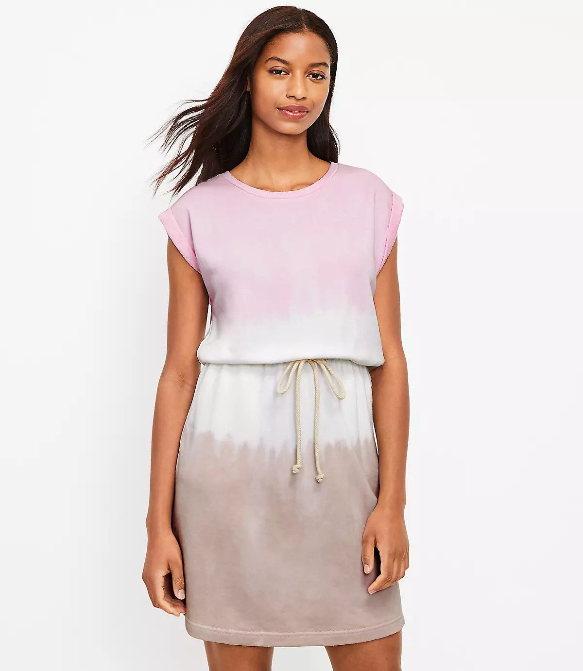 Lou & Grey Tie Dye Cozy Cotton Terry Pocket Dress | LOFT | LOFT