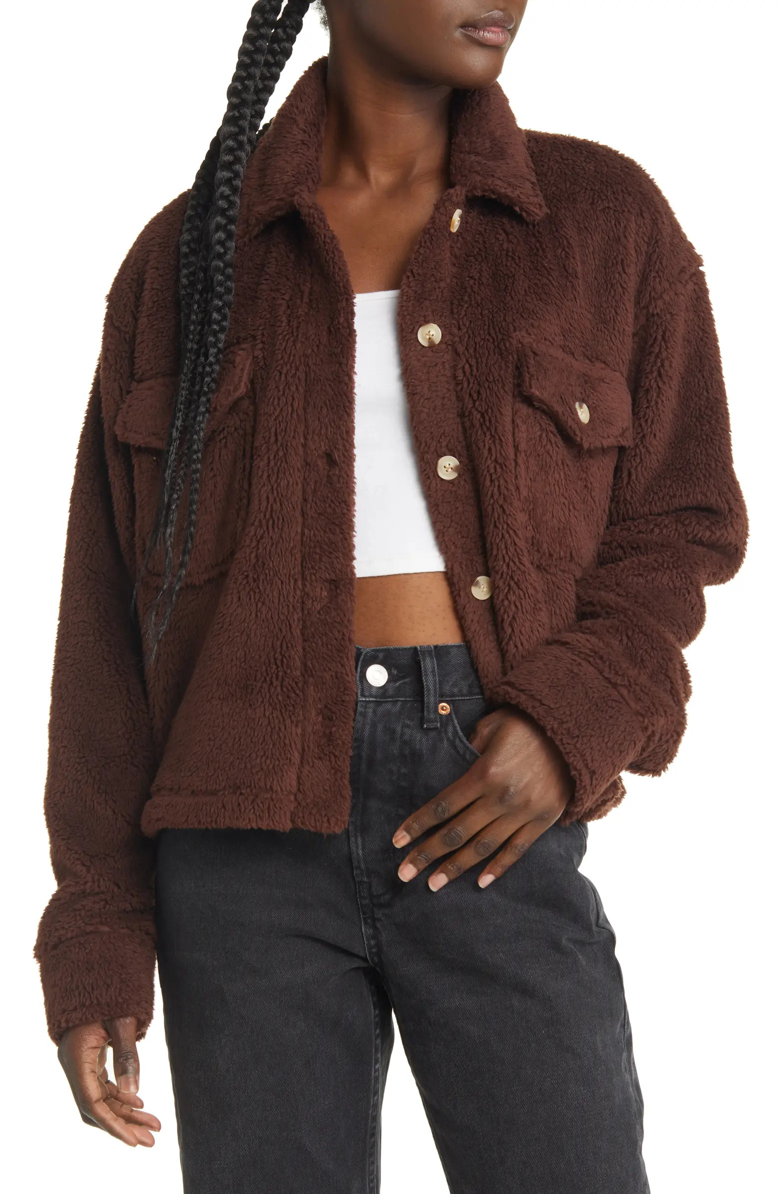 Thread & Supply Crop Fleece Shirt Jacket | Nordstrom | Nordstrom