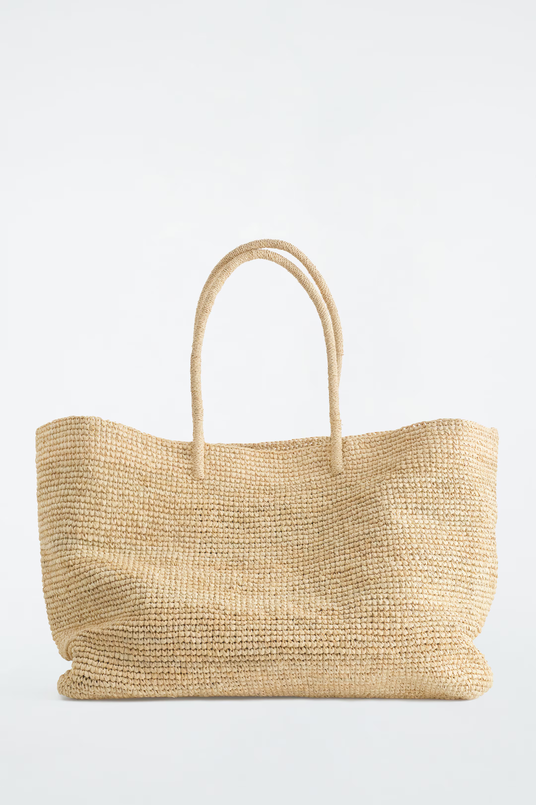OVERSIZED HAND-WOVEN TOTE BAG - RAFFIA - BEIGE | COS UK