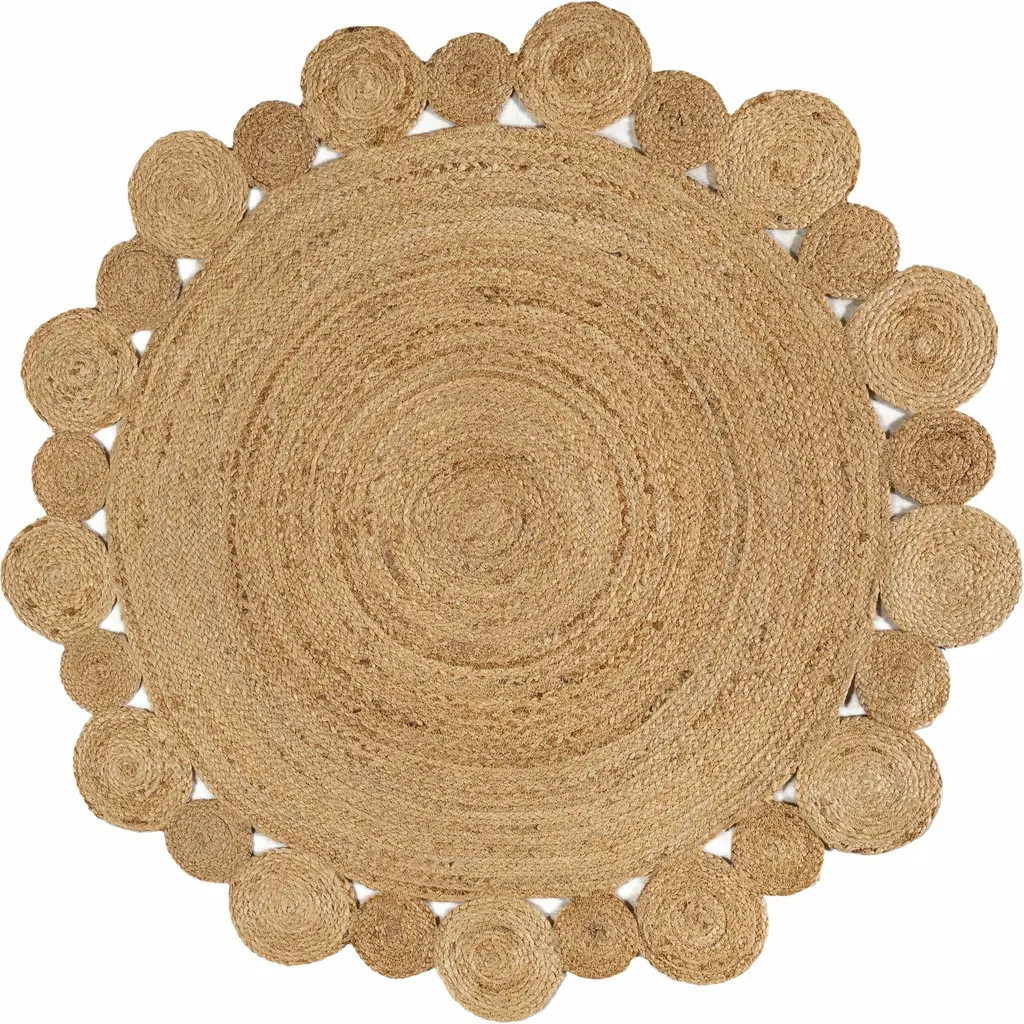 JONATHAN Y Eden Round Natural Jute hippie Circle Natural Round Area Rug at Nordstrom, Size 3Ft 0In X 3Ft 0In | Nordstrom