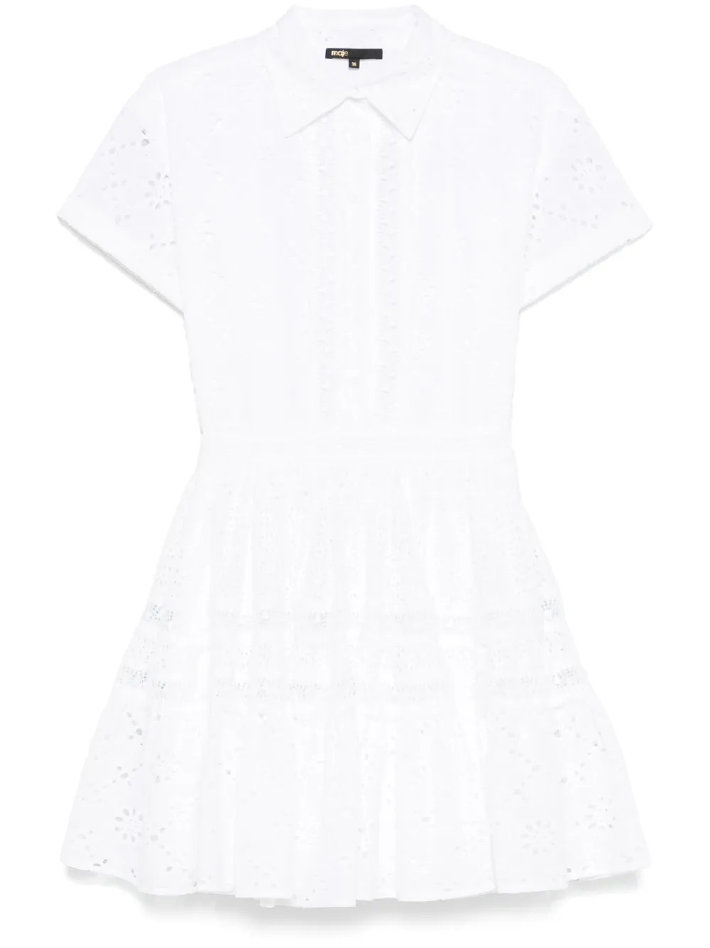 Maje broderie-anglaise Shirtdress | White | FARFETCH SI | Farfetch Global