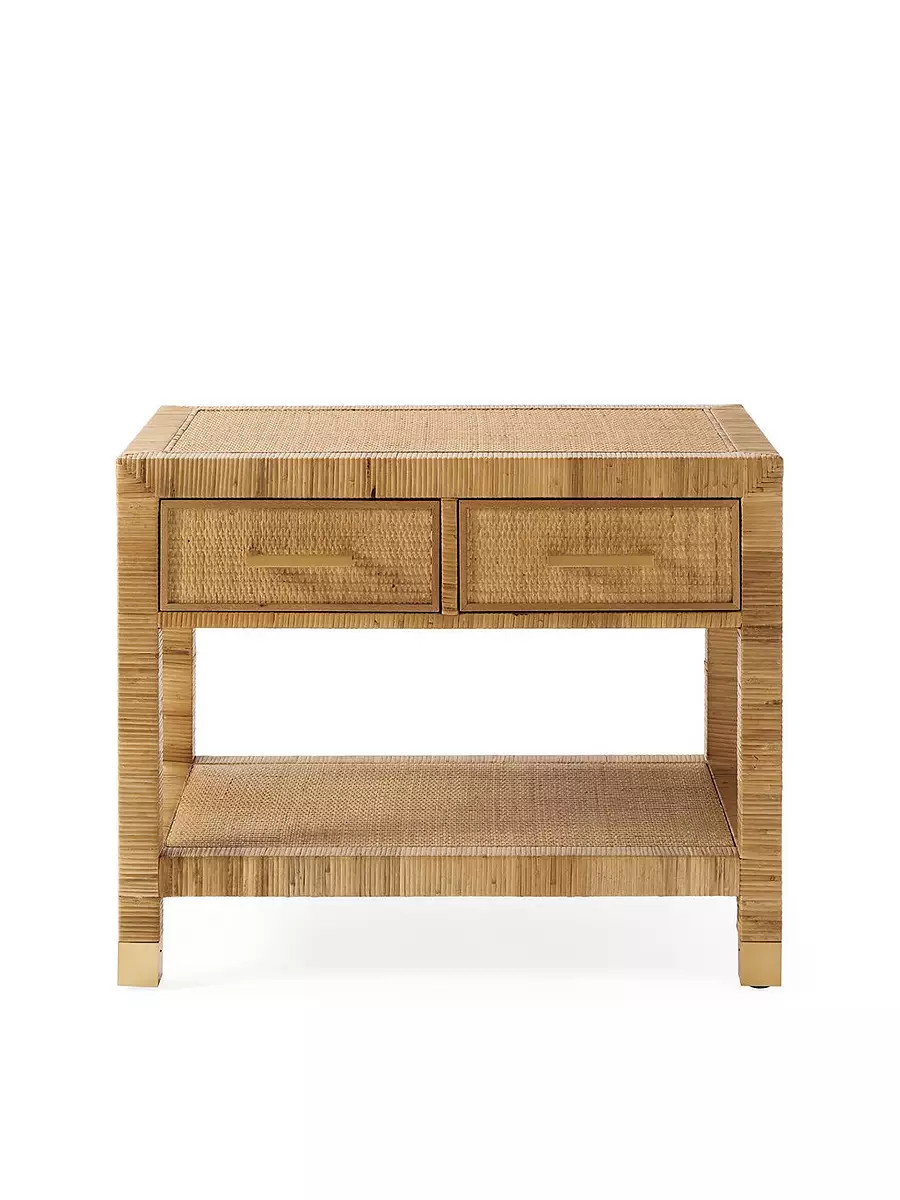 Balboa Rattan Wide Nightstand | Serena and Lily
