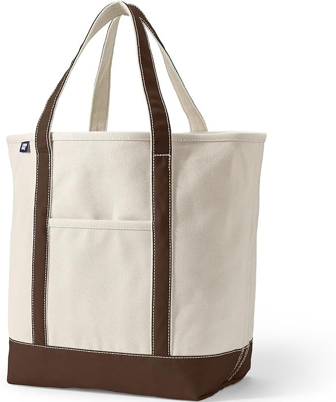 Lands' End Open Top Canvas Tote Bag | Amazon (US)