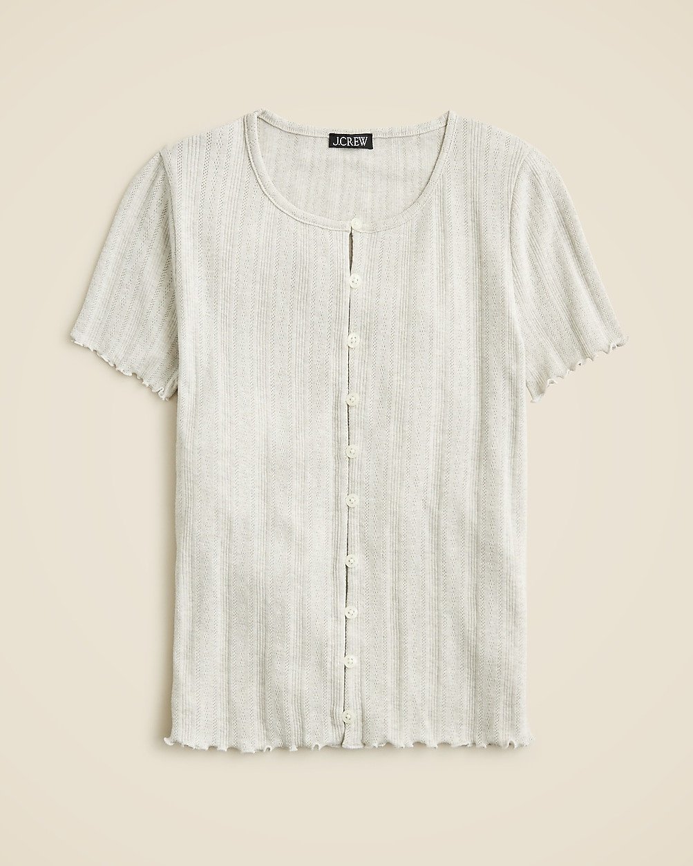 Pointelle short-sleeve knit cardigan | J. Crew US
