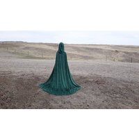 Green Velvet Hooded Cloak Gothic Merlin Medieval Costume Renaissance Bridal Halloween St Patrick's Day | Etsy (US)