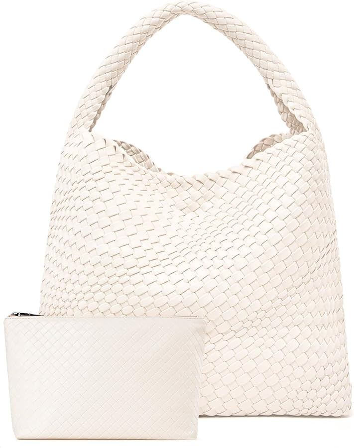 Large Woven Bag Tote Bags for Women Vegan Leather Tote Bag Woven Purse Woven Handbag | Amazon (US)
