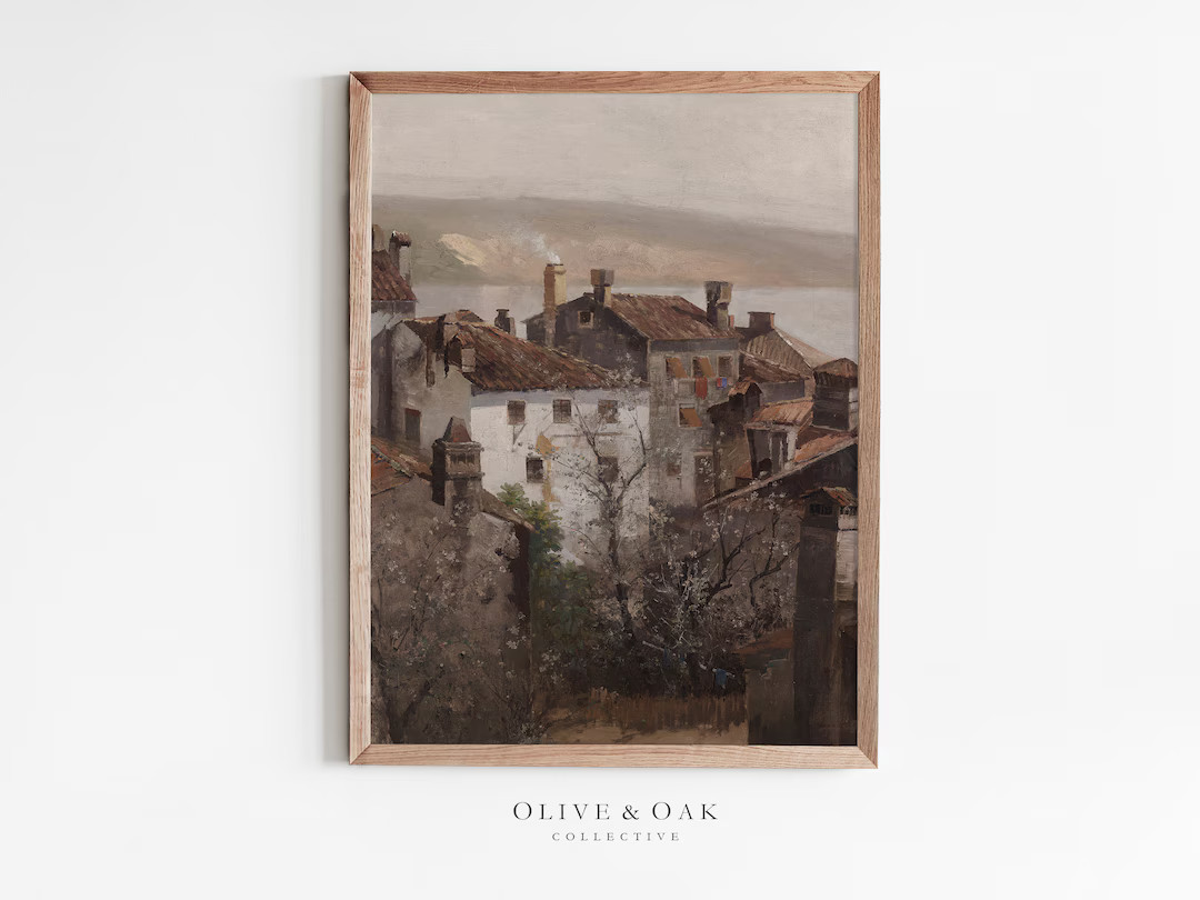 Moody European Architecture Print / Neutral Cityscape Painting PRINTABLE / #384 | Etsy (US)