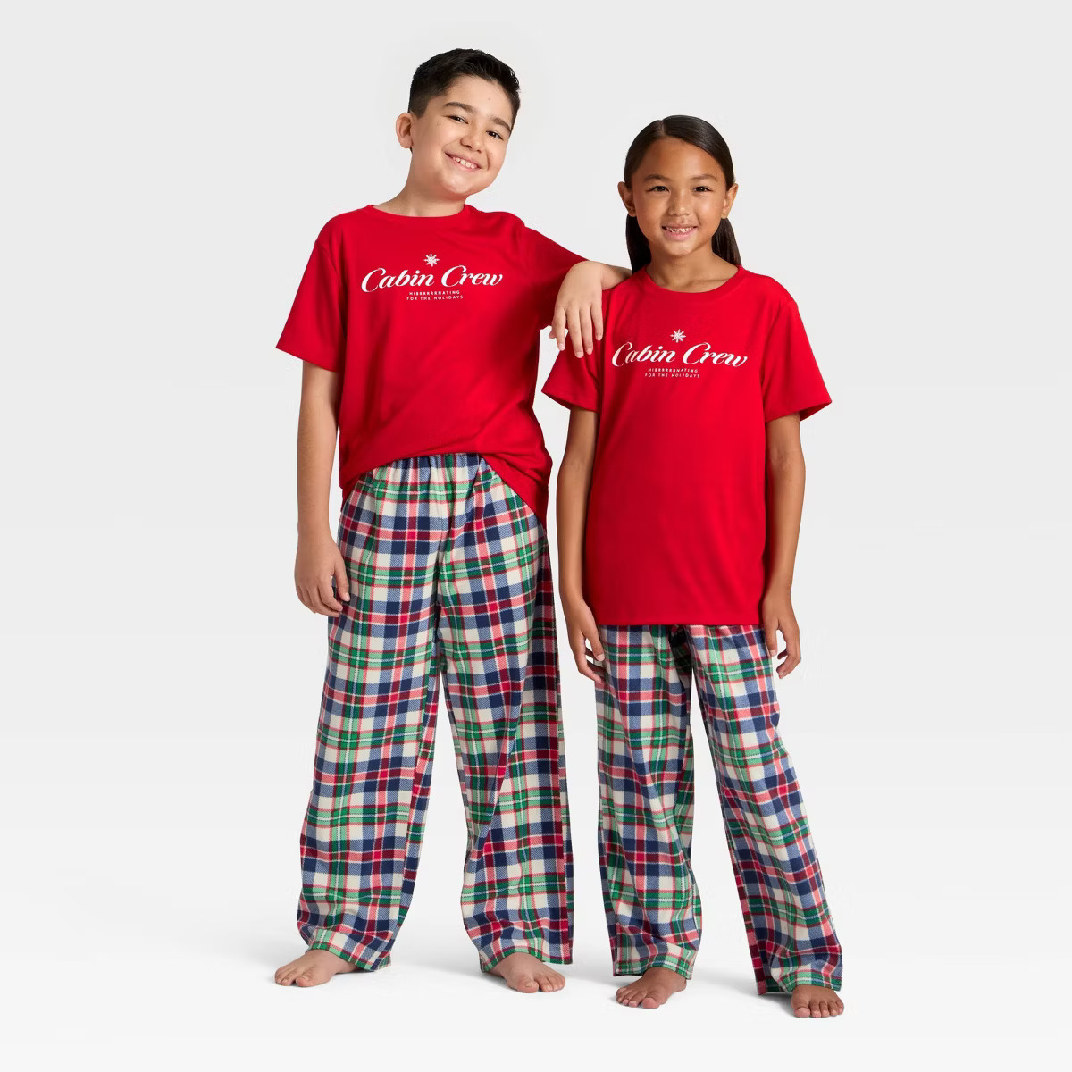 Kids' Plaid Microfleece Holiday Matching Family Pajama Pants - Wondershop™ Cream | Target