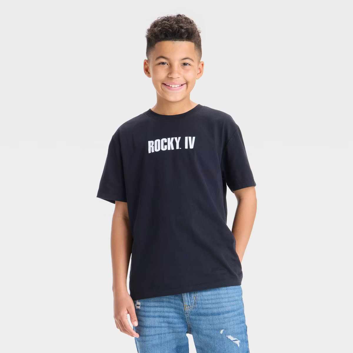 Boys' Rocky Balboa Short Sleeve Graphic T-Shirt - Black | Target